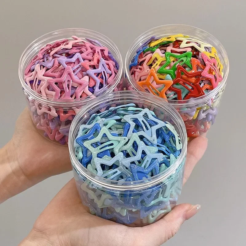 Body Jewelry Wholesale - مشابك شعر نجمية ملونة بتصميم كاواي