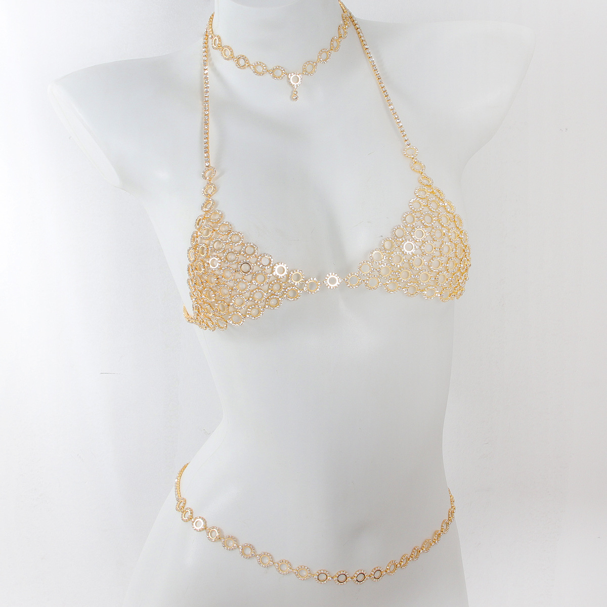 Body Jewelry Necklace - طقم سلسلة خصر حمالة صدر من