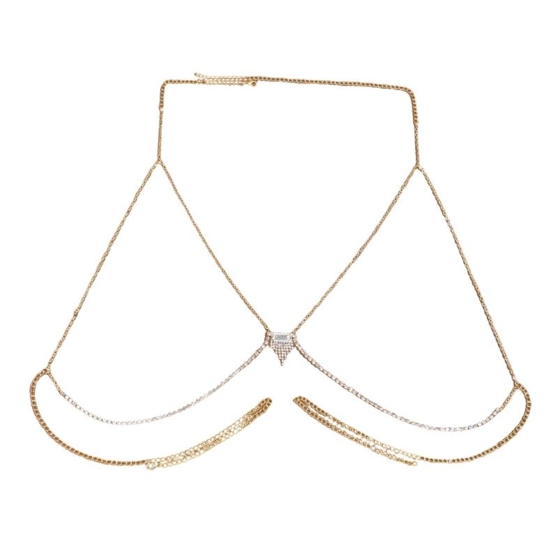 Body Jewelry Quality - حمالة صدر راينستون المتطورة، سلسلة على