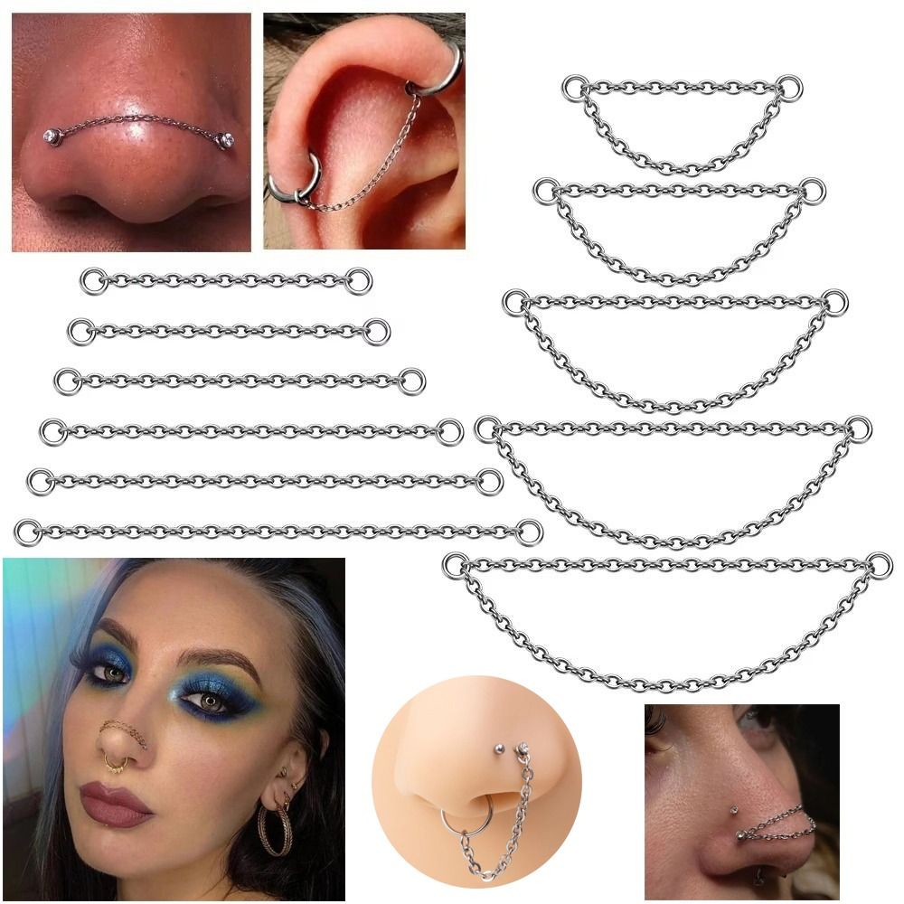 Body Jewelry Nose - سلسلة أنف من التيتانيوم عصرية بثلاث