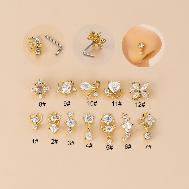 Body Jewelry Nose - حلق أنف على شكل حرف L