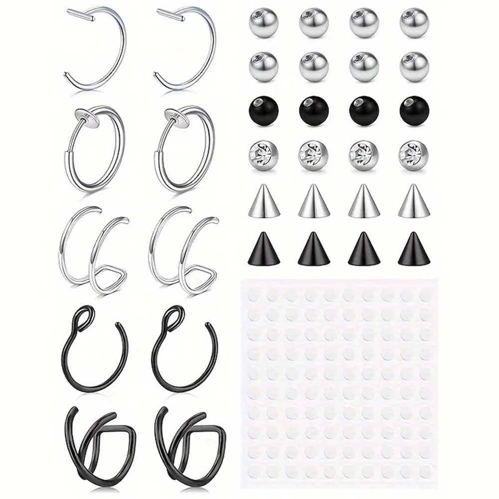Body Jewelry Nose - ثقوب مزيفة، حلقة شفاه مزيفة، حلقة