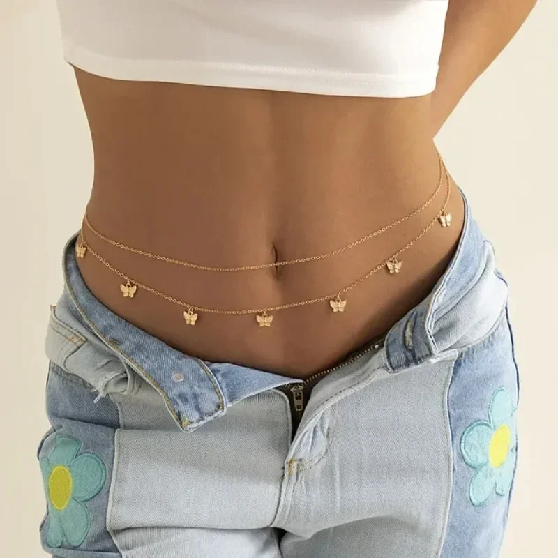 Body Jewelry Usa - سحر جديد مثير طبقة مزدوجة فراشة