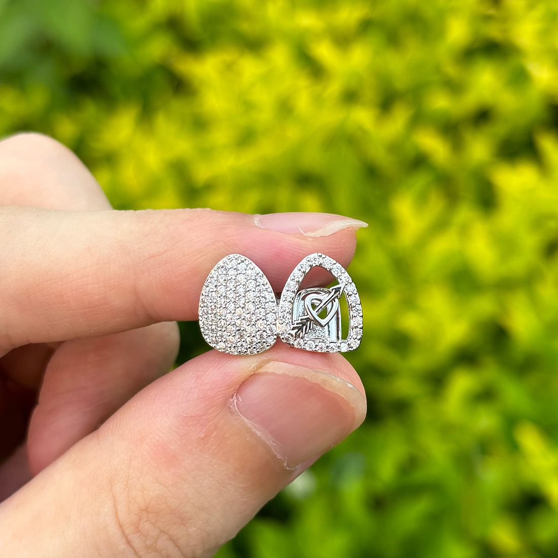 Body Jewelry Men - RACHELZ-قبعات أسنان الزركون المجوفة للنساء والرجال