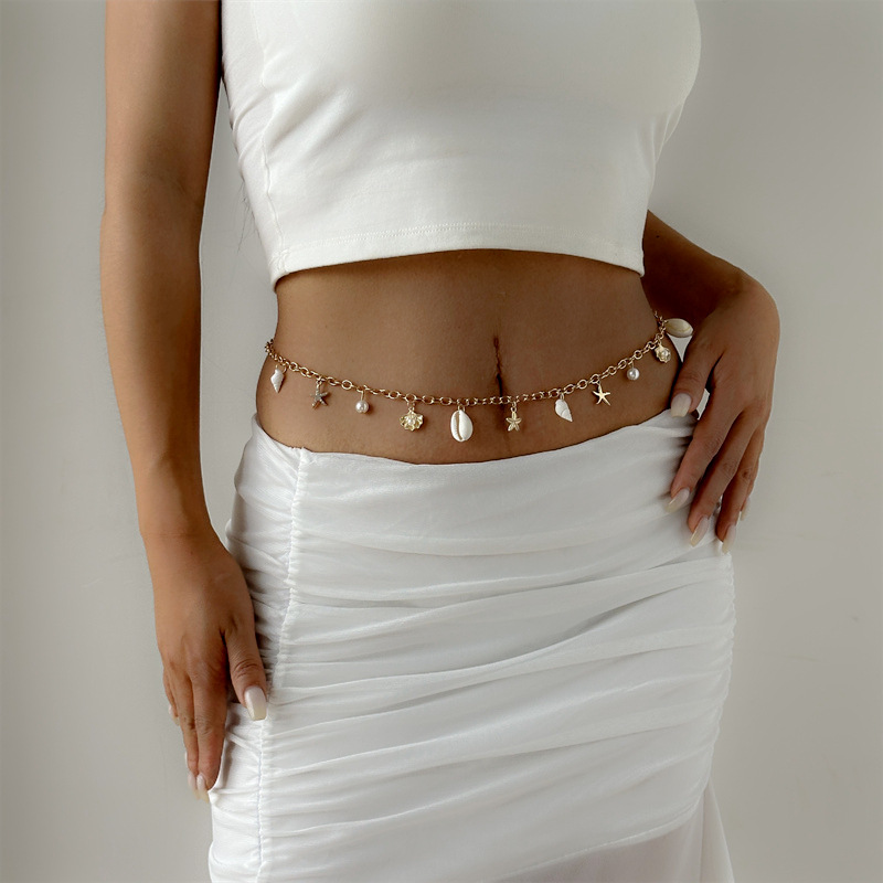 Body Jewelry Wholesale - سلسلة خصر ذهبية اللون بتصميم أوروبي-أمريكي
