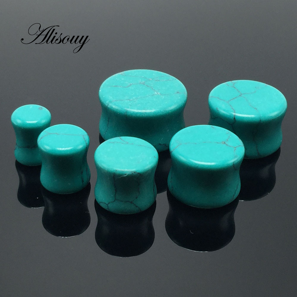 Body Jewelry Gauge To Mm - Alisouy 2 قطع موضة الحجر الأخضر