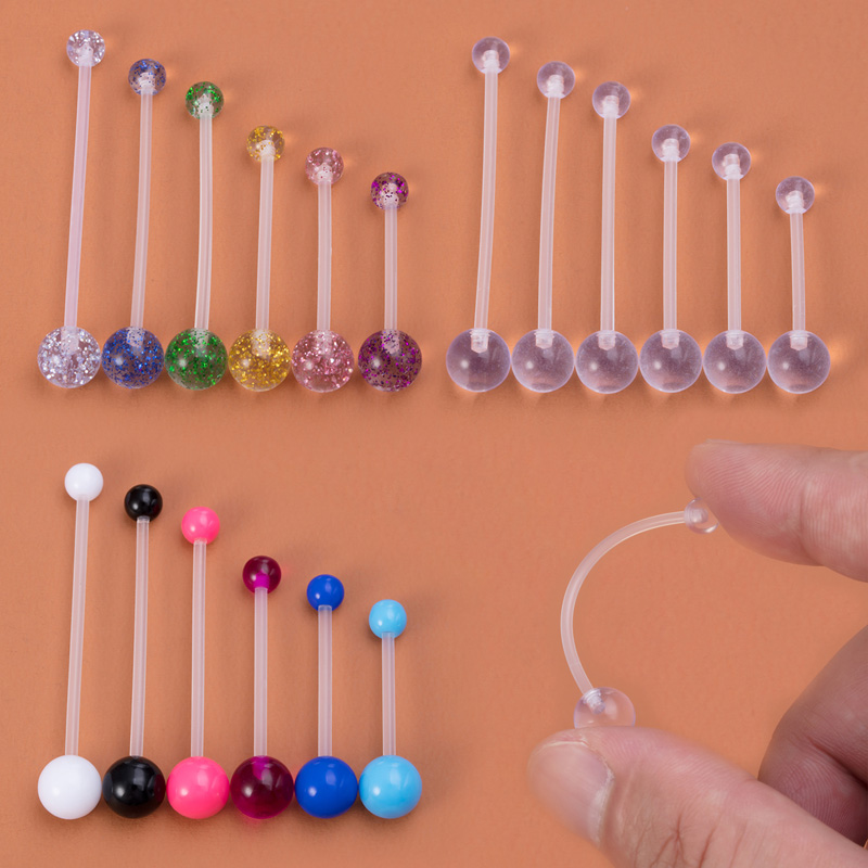 Body Jewelry Implants - 6 قطعة ثقب السرة المرنة الاكريليك