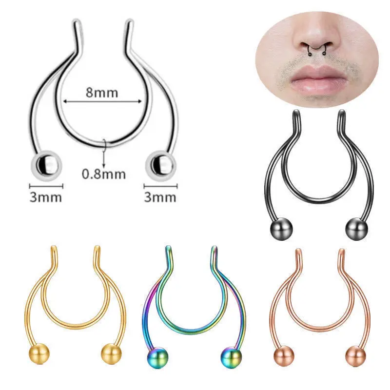 U على شكل حلقة الأنف وهمية الو - مراجعة Body Jewelry Nose وسعره