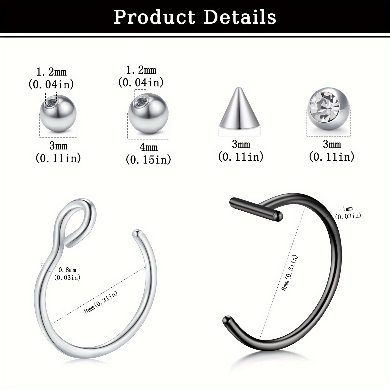 ثقوب مزيفة، حلقة شفاه مزيفة، ح - مراجعة Body Jewelry Nose وسعره