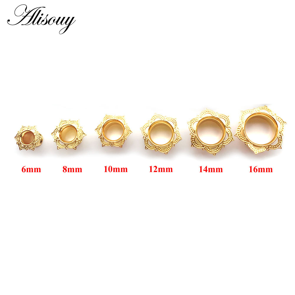 Alisouy 2 قطعة الذهب اللون الت - مراجعة Body Jewelry Gauge To Mm وسعره