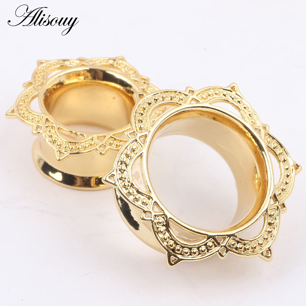 Alisouy 2 قطعة الذهب اللون الت - مراجعة Body Jewelry Gauge To Mm وسعره