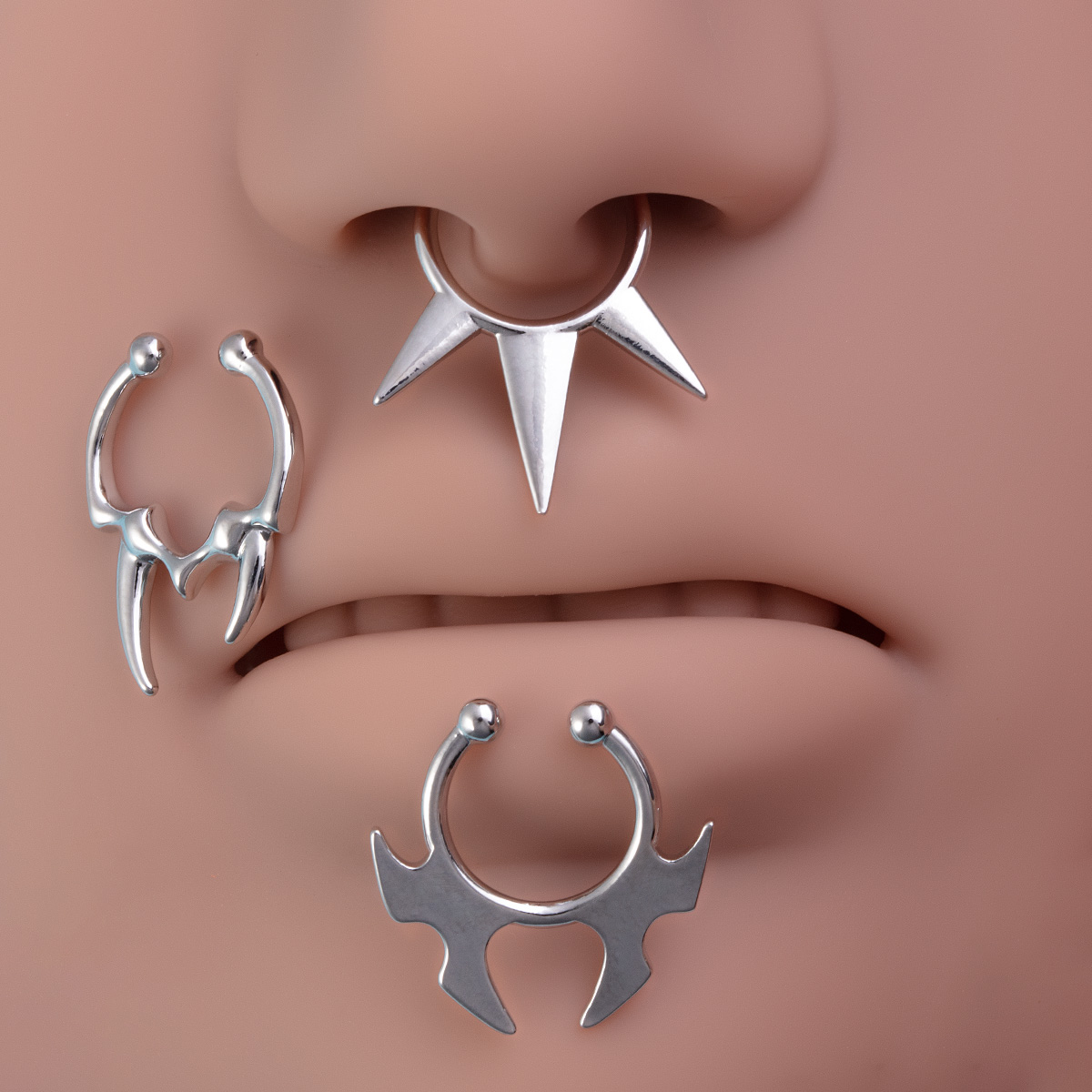 1-3 قطعة مشبك وهمية على حلقات  - مراجعة Body Jewelry Implants وسعره