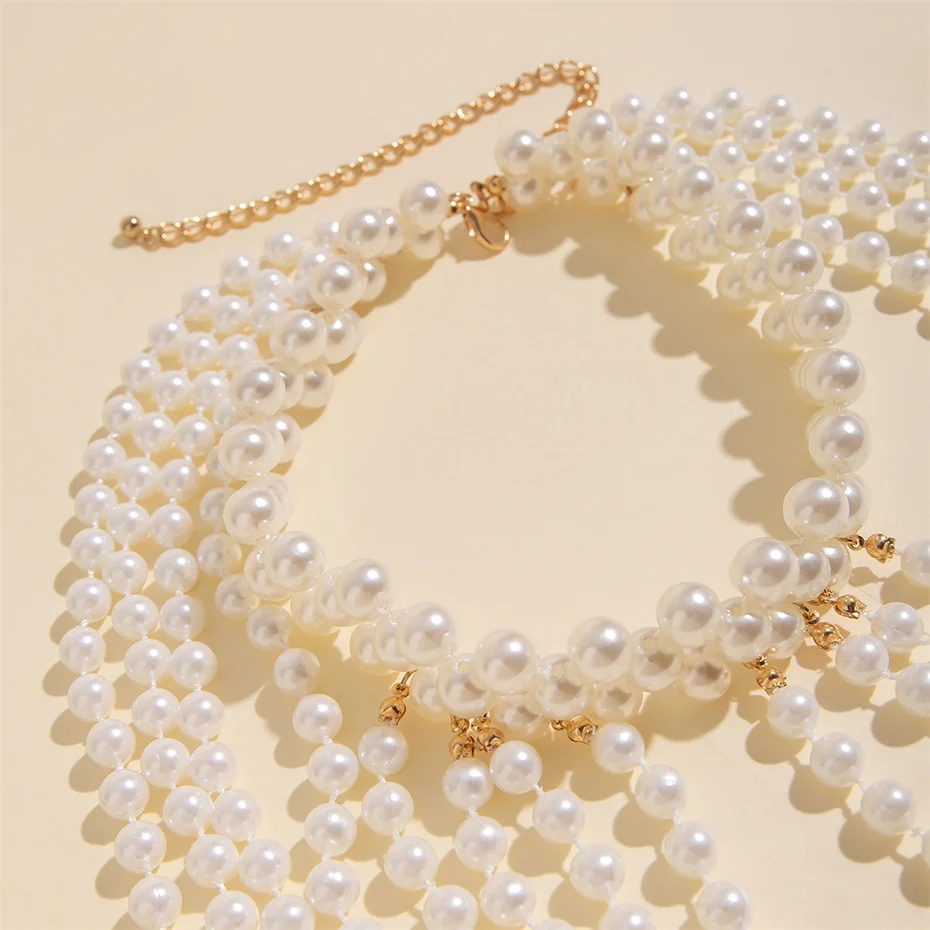 سلسلة كتف للعروس بشرّابات ولؤل - مراجعة Body Jewelry Necklace وسعره