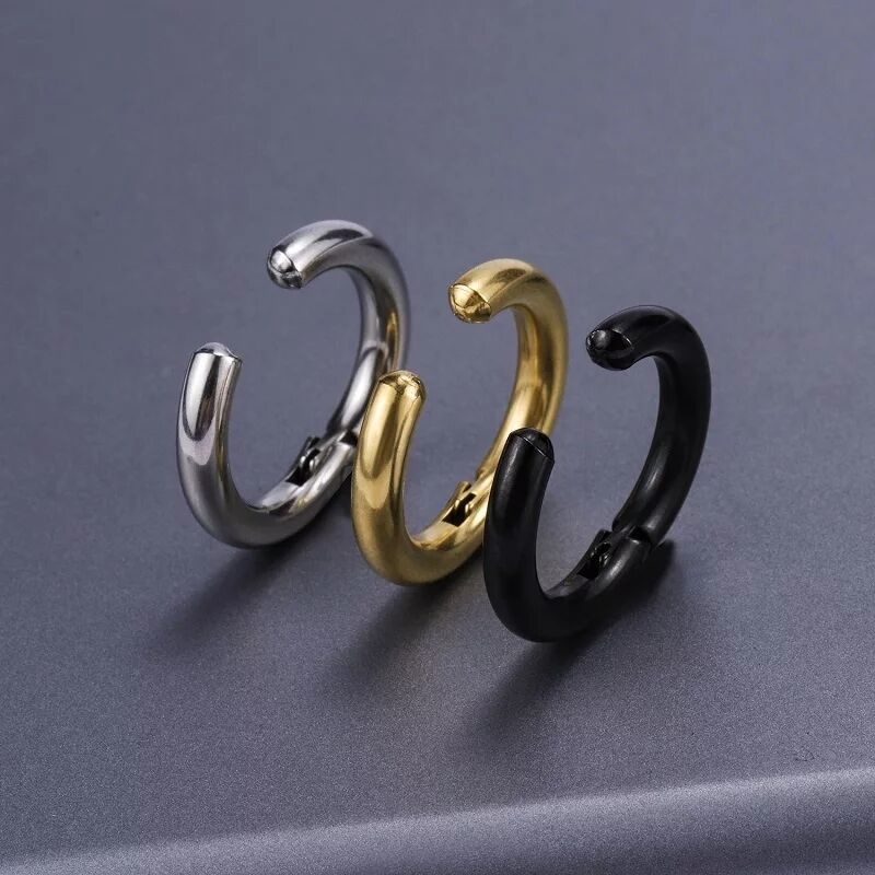 وهمية Huggie هوب أقراط للرجال  - مراجعة Body Jewelry Tunnels وسعره