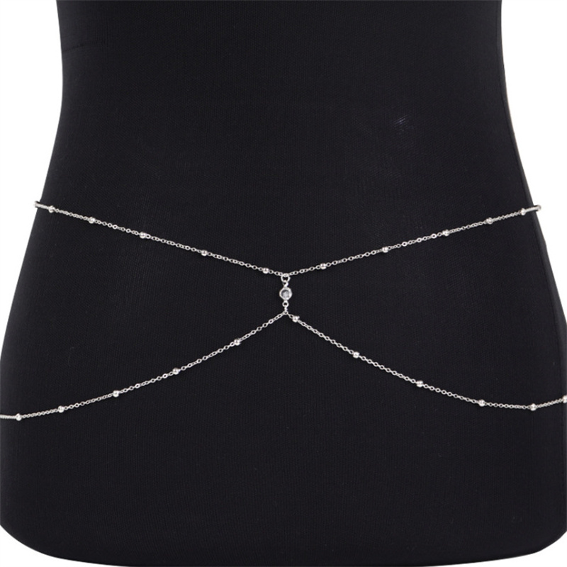 سلاسل البطن مطرز بالخرز من حجر - مراجعة Body Jewelry Necklace وسعره