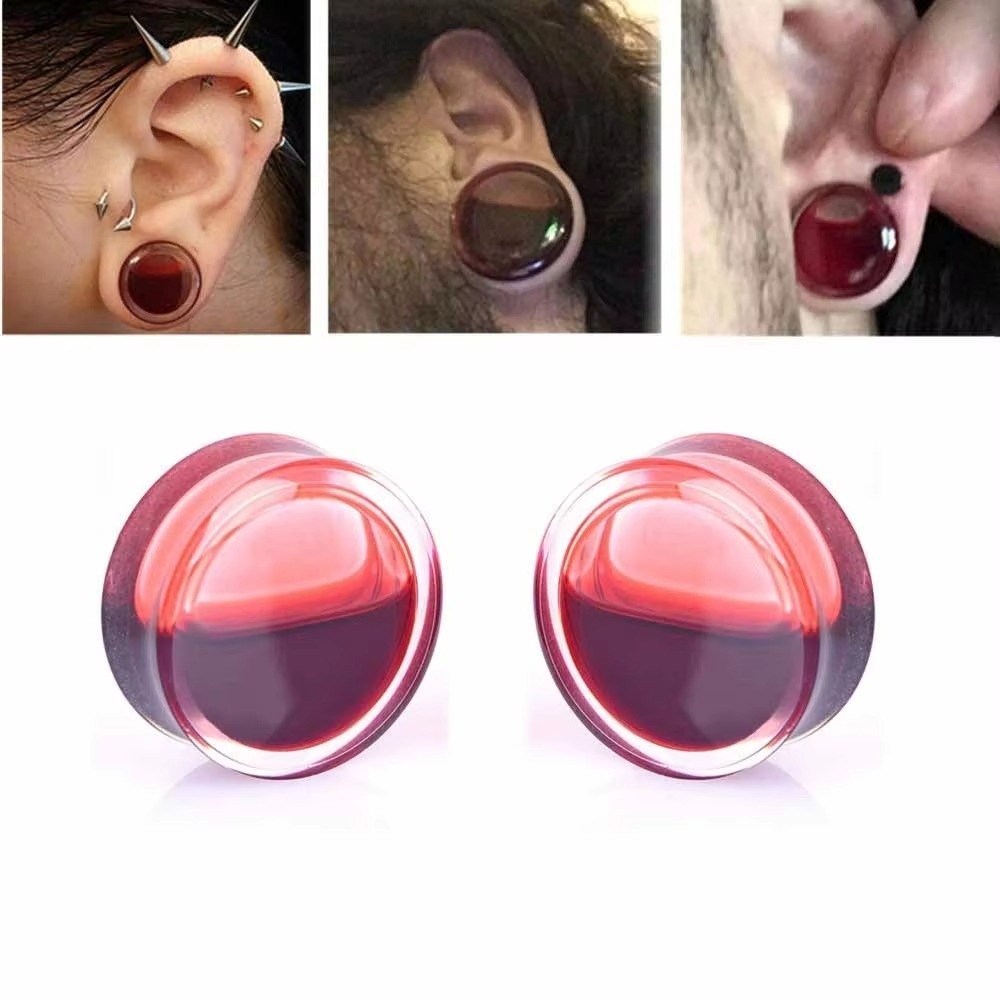 حلق أذن مزدوج الشكل مملوء بالس - مراجعة Body Jewelry Tunnels وسعره