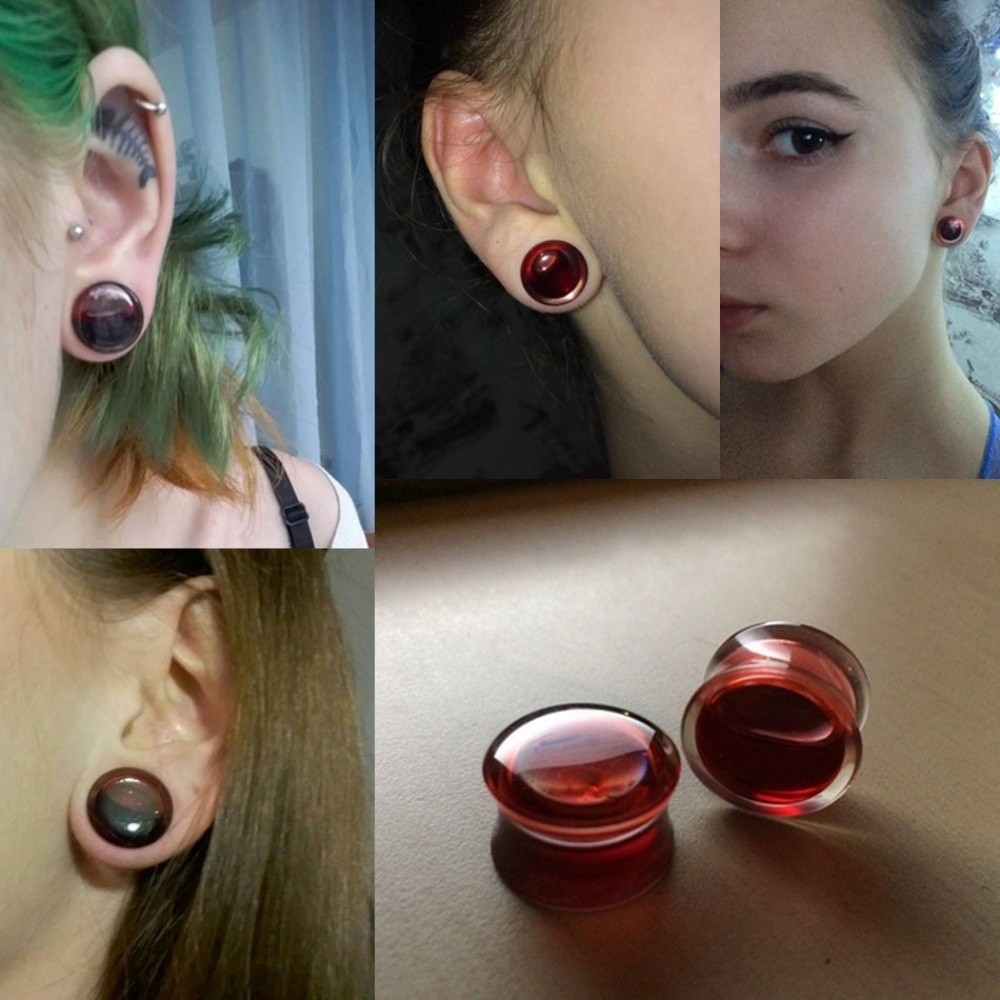 حلق أذن مزدوج الشكل مملوء بالس - مراجعة Body Jewelry Tunnels وسعره