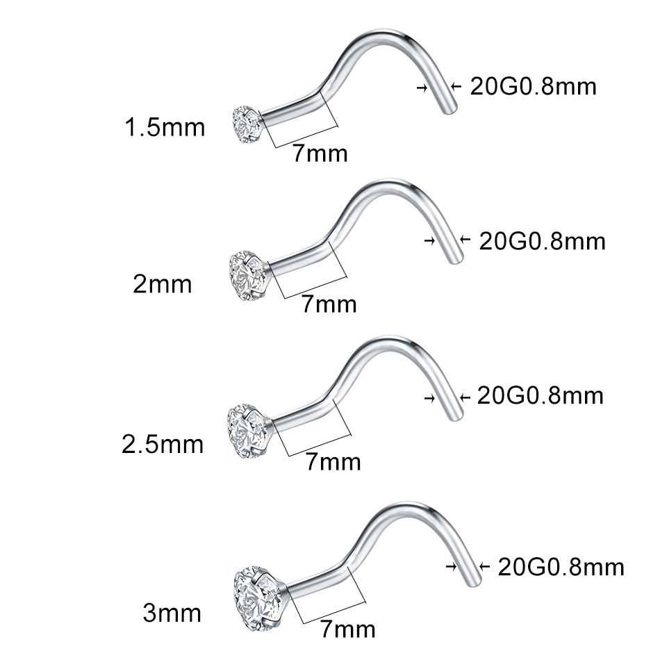 1/5 قطع مجوهرات ثقب الأنف من ا - مراجعة Body Jewelry Implants وسعره