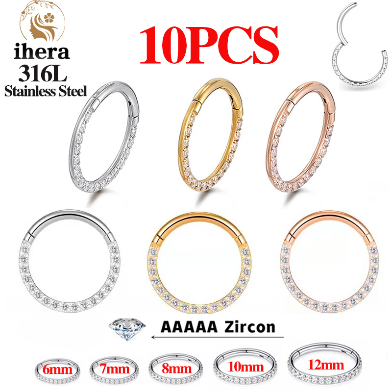 1/10 قطع حلقات أنف من الفولاذ  - مراجعة Body Jewelry Nose وسعره