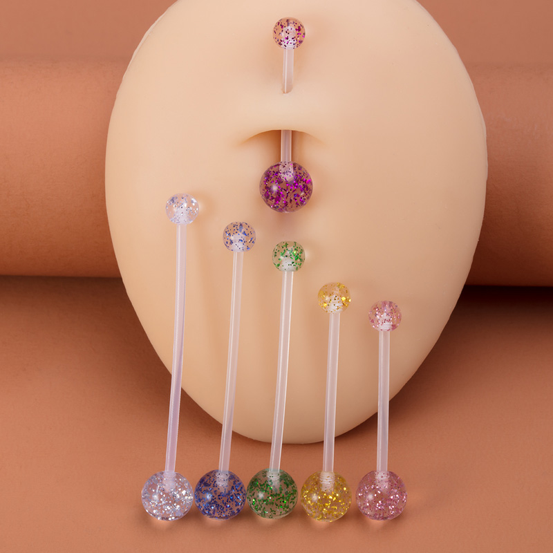 6 قطعة ثقب السرة المرنة الاكري - مراجعة Body Jewelry Implants وسعره