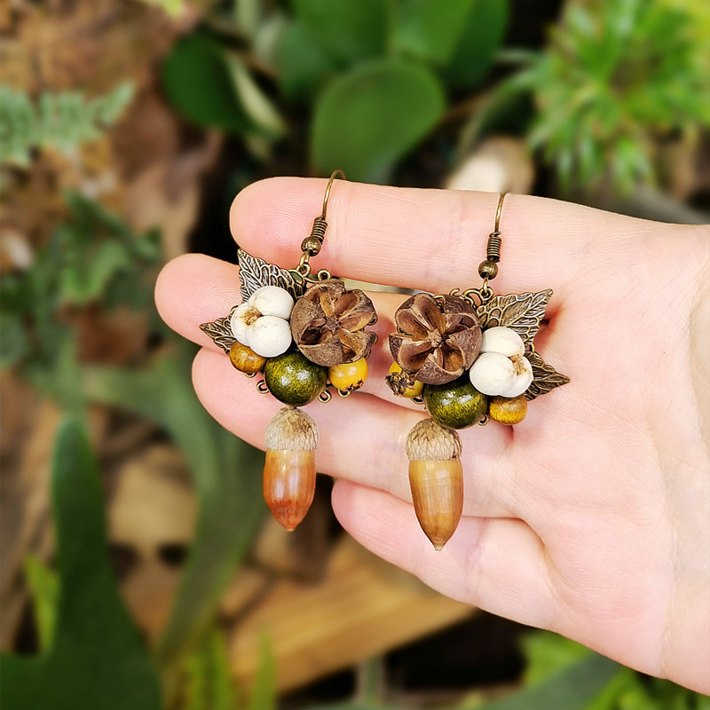 أقراط خشبية عتيقة بتصميم نباتي - مراجعة Body Jewelry Wholesale وسعره