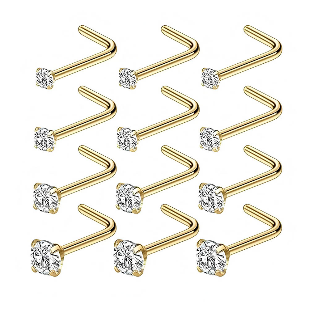 12 قطعة مجموعة كاملة 316L هيبو - مراجعة Body Jewelry Nose وسعره
