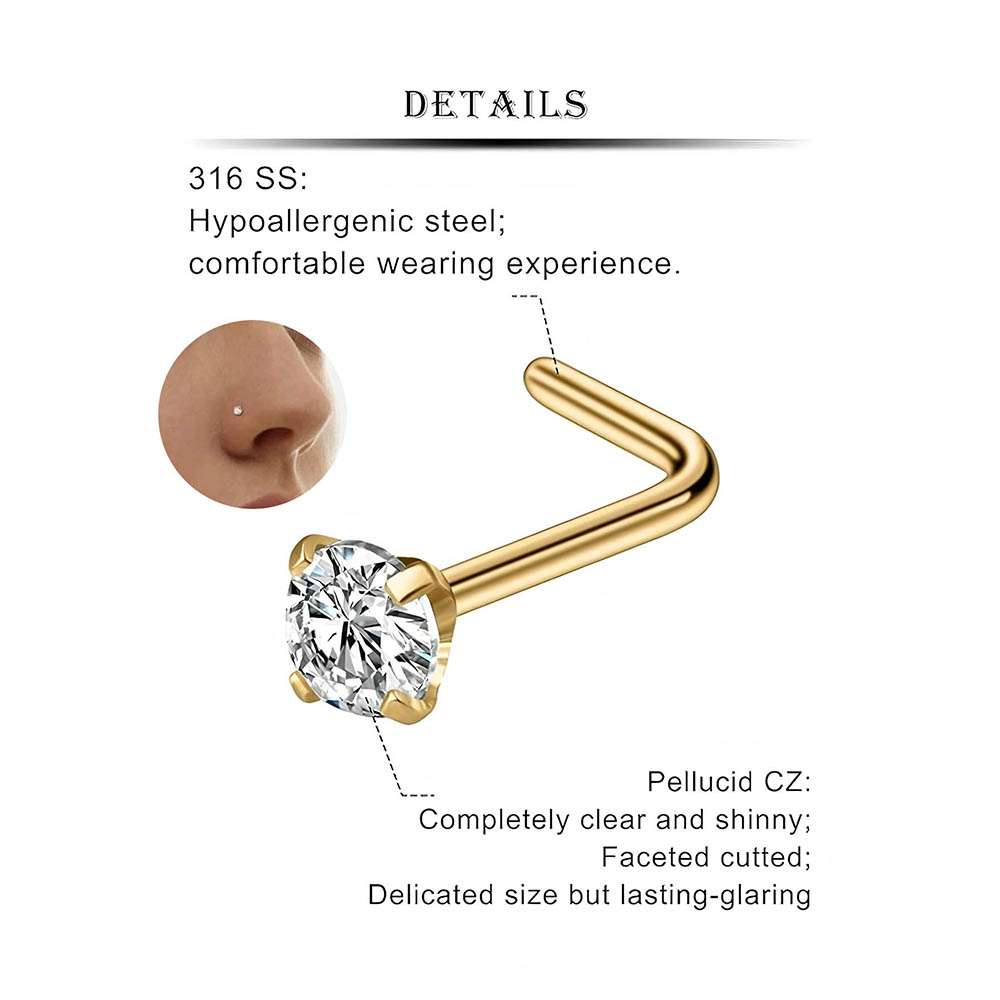 12 قطعة مجموعة كاملة 316L هيبو - مراجعة Body Jewelry Nose وسعره