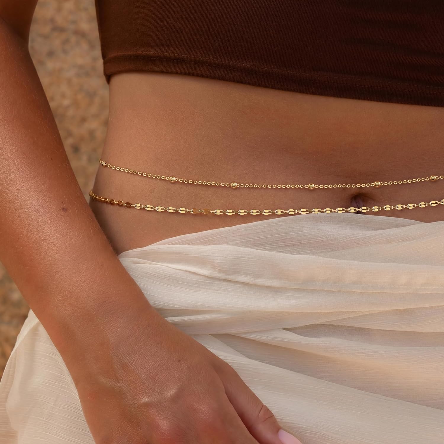 سلسلة خصر مطلية بالذهب عيار 14 - مراجعة Body Jewelry Usa وسعره